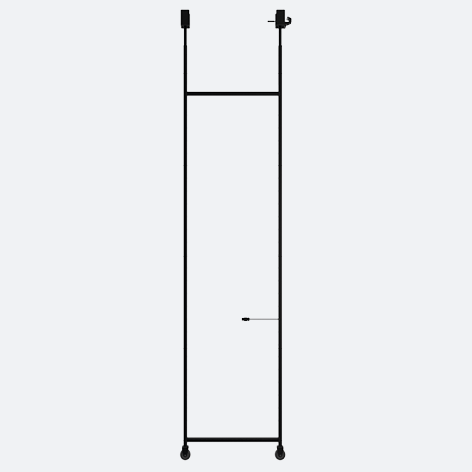 Product image (Display frame with sliding adapter and cable carrier, on castors – electrified)