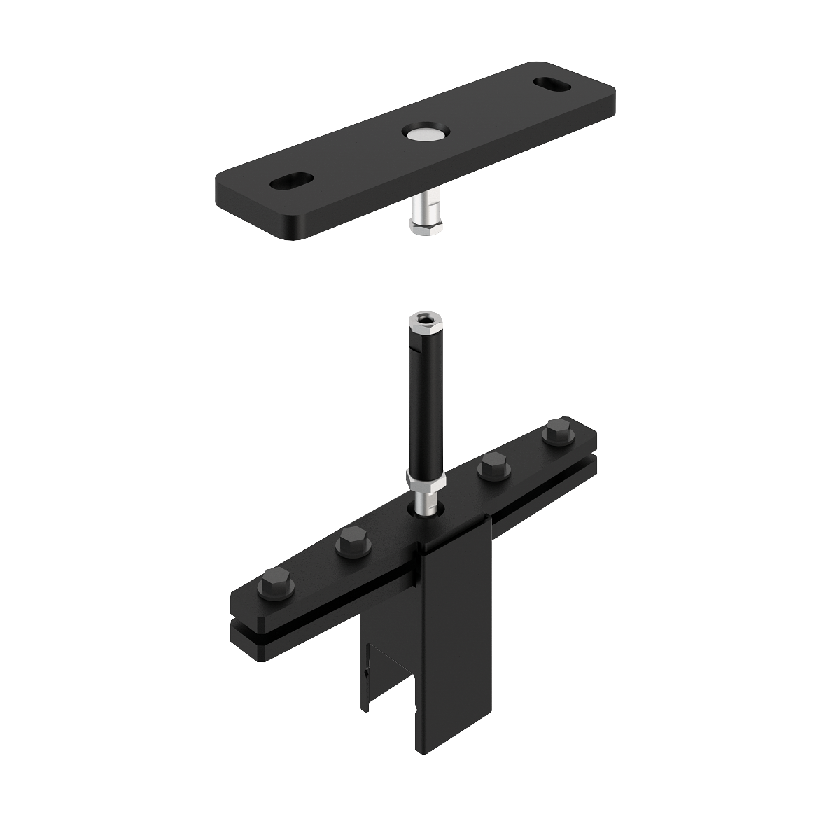 Product image (I connector with ceiling attachment plate – for 2 ceiling rails)