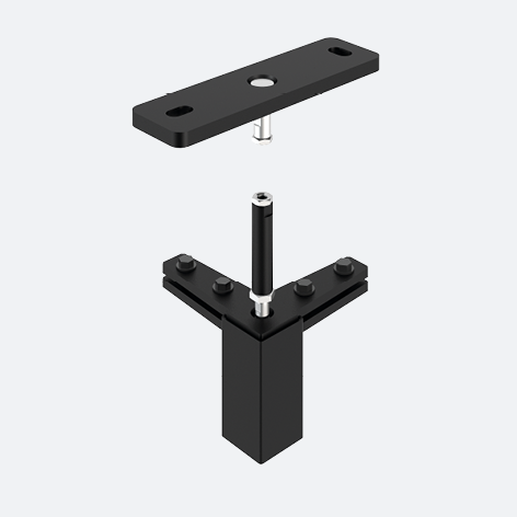 Product image (L connector 
with ceiling attachment plate – for 2 ceiling rails)