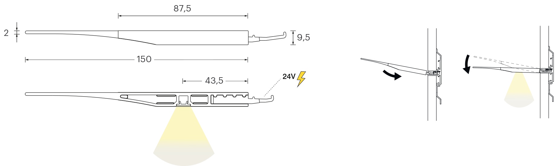 Technical drawing (Light shelf)