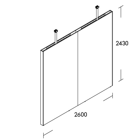 Technical drawing (Plain wall – with clamping adapter, 
without electrification)